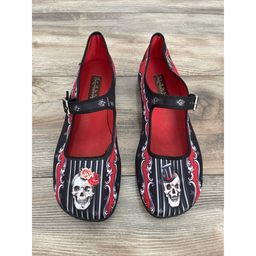 Chocolaticas Hot Chocolate Skull Mary Jane Shoes Size 40 US8 Eternal Love EUC